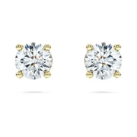 Eternity solitaire stud earrings, Lab-grown diamonds 1 ct tw, Round shape