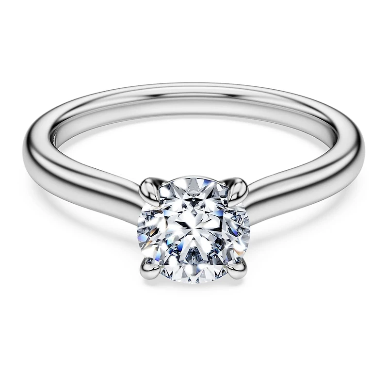 Eternity solitaire ring, Lab-grown diamonds 1 ct tw, Round shape, 14K white gold by SWAROVSKI