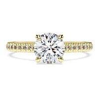 Eternity solitaire ring, Lab-grown diamonds 1.2 ct tw, Round shape, 14K yellow gold by SWAROVSKI