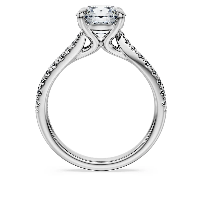 Eternity solitaire ring, Lab-grown diamonds 2.25 ct tw, Round shape, 14K white gold by SWAROVSKI