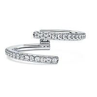 Eternity open band ring, Lab-grown diamonds 0.2 ct tw, Round shape, 14K white gold by SWAROVSKI
