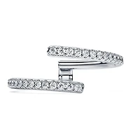 Eternity open band ring, Lab-grown diamonds 0.2 ct tw, Round shape, 14K white gold by SWAROVSKI