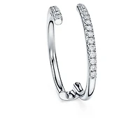 Eternity open band ring, Lab-grown diamonds 0.2 ct tw, Round shape, 14K white gold by SWAROVSKI