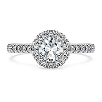 Eternity halo solitaire ring, Lab-grown diamonds 0.8 ct tw, Round shape, 14K white gold by SWAROVSKI