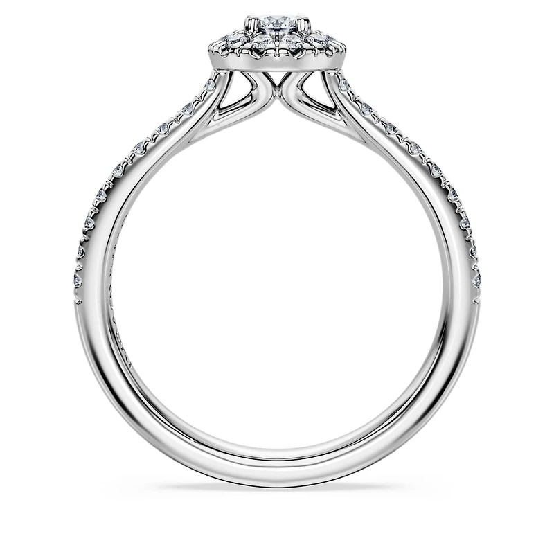 Eternity halo solitaire ring, Lab-grown diamonds 0.45 ct tw, Round shape, Sterling silver by SWAROVSKI