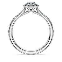 Eternity halo solitaire ring, Lab-grown diamonds 0.45 ct tw, Round shape, Sterling silver by SWAROVSKI