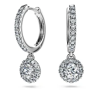 Eternity drop earrings, Lab-grown diamonds 1.1 ct tw, Round shape, 14K white gold by SWAROVSKI