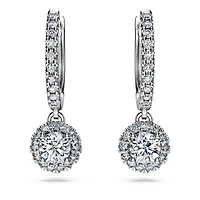 Eternity drop earrings, Lab-grown diamonds 1.1 ct tw, Round shape, 14K white gold by SWAROVSKI