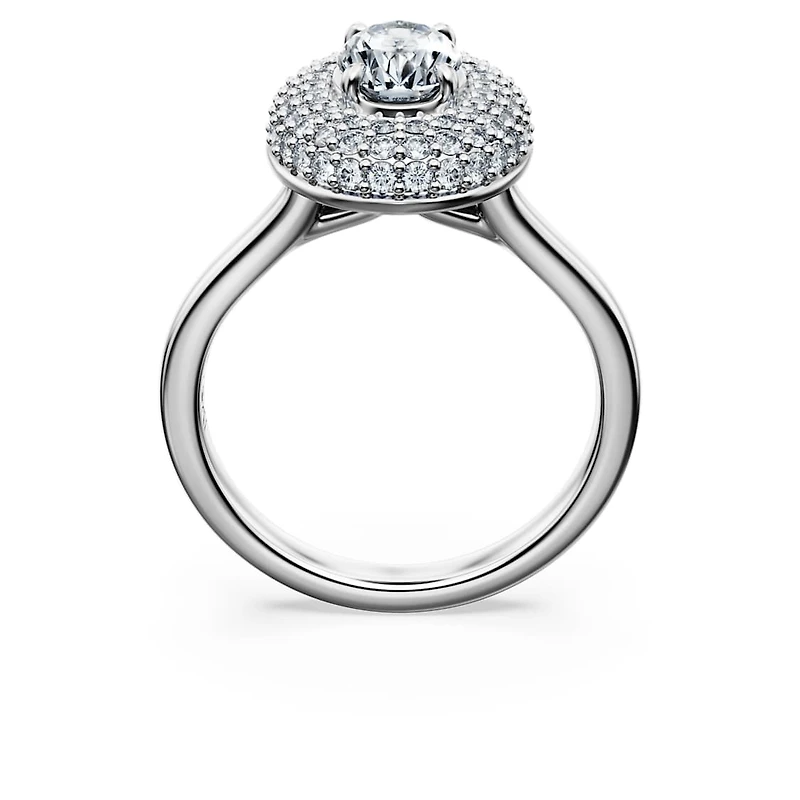 Eternity halo solitaire ring, Lab-grown diamonds 1.5 ct tw, Mixed shapes, 14K white gold by SWAROVSKI