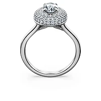 Eternity halo solitaire ring, Lab-grown diamonds 1.5 ct tw, Mixed shapes, 14K white gold by SWAROVSKI