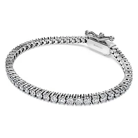 Eternity Tennis bracelet, Lab-grown diamonds 3 ct tw, Round shape, 14K white gold by SWAROVSKI