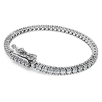 Eternity Tennis bracelet, Lab-grown diamonds 3 ct tw, Round shape, 14K white gold by SWAROVSKI