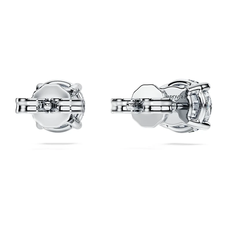 Eternity solitaire stud earrings, Lab-grown diamonds 2 ct tw, Round shape, 14K white gold by SWAROVSKI