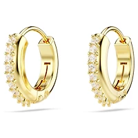 Matrix hoop earrings, Round cut, White