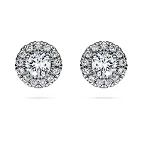 Eternity halo stud earrings, Lab-grown diamonds ct tw, Round shape