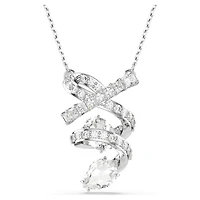 Hyperbola pendant, Mixed cuts, White, Rhodium plated by SWAROVSKI