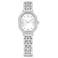 Dextera octagon watch, Swiss Made, Metal bracelet, Silver Tone, Stainless steel by SWAROVSKI