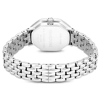 Dextera octagon watch, Swiss Made, Metal bracelet, Silver tone, Stainless steel by SWAROVSKI