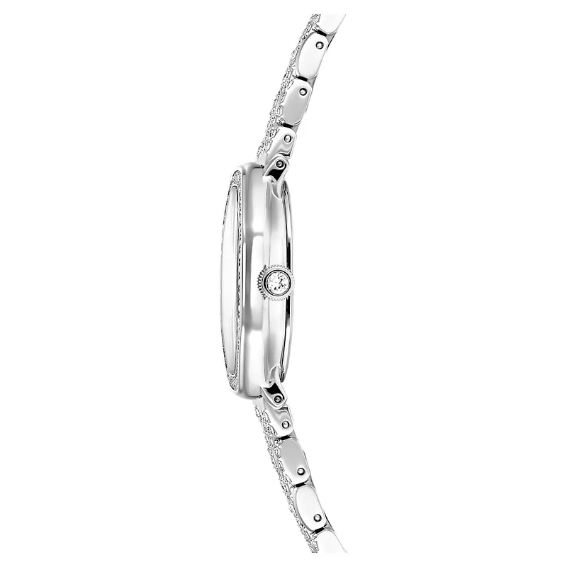 Dextera octagon watch, Swiss Made, Metal bracelet, Silver Tone, Stainless steel by SWAROVSKI