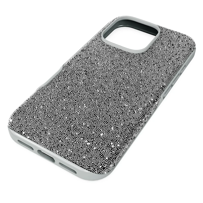 High smartphone case, iPhone® 16 Pro, Silver Tone by SWAROVSKI