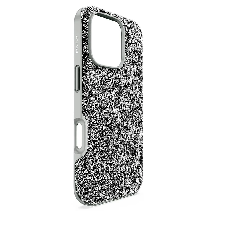 High smartphone case, iPhone® 16 Pro, Silver Tone by SWAROVSKI