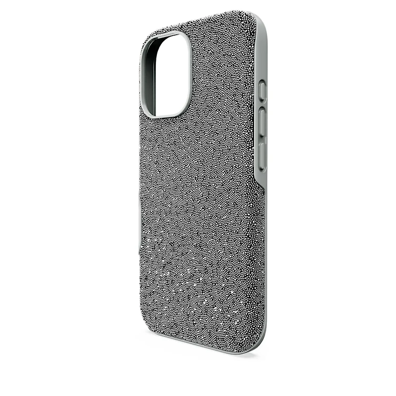 High smartphone case, iPhone® 16, Silver Tone by SWAROVSKI