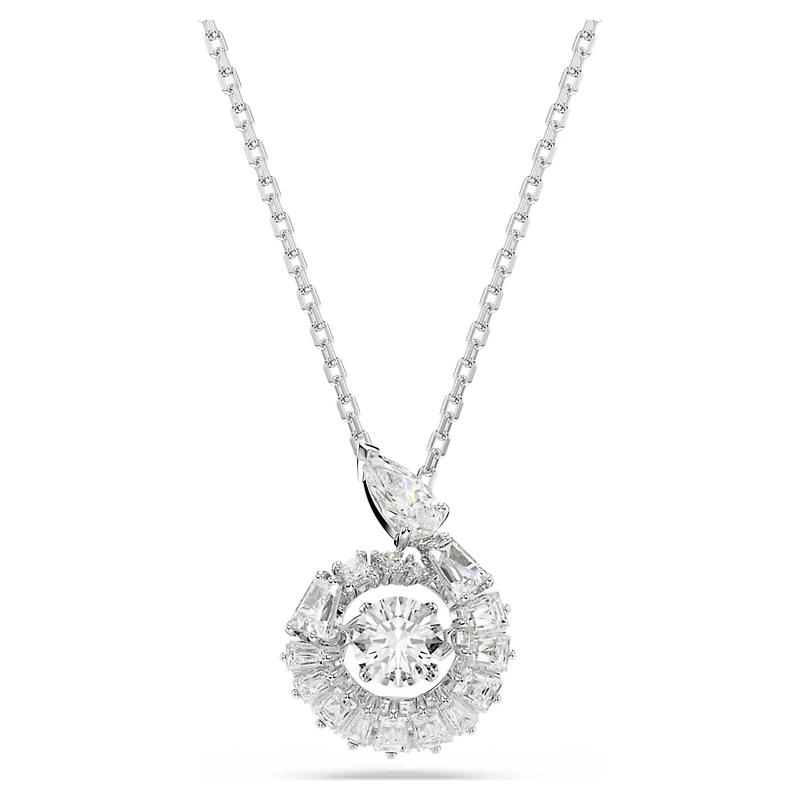 Snake pendant, Mixed cuts, Year of the Snake, White, Rhodium plated by SWAROVSKI