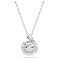 Snake pendant, Mixed cuts, Year of the Snake, White, Rhodium plated by SWAROVSKI