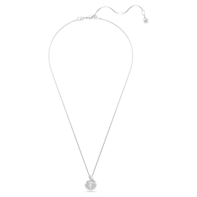 Snake pendant, Mixed cuts, Year of the Snake, White, Rhodium plated by SWAROVSKI