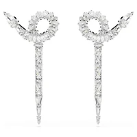Snake drop earrings, Mixed cuts, Year of the Snake, White, Rhodium plated by SWAROVSKI
