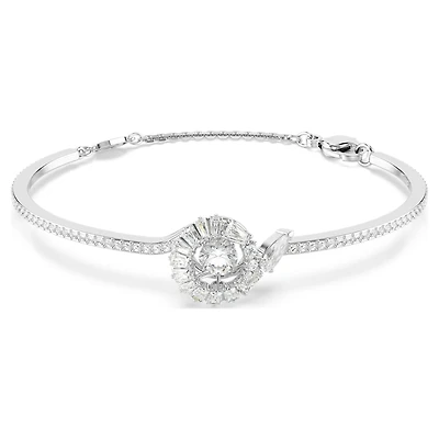 Snake bracelet, Mixed cuts, Year of the Snake, White, Rhodium plated by SWAROVSKI