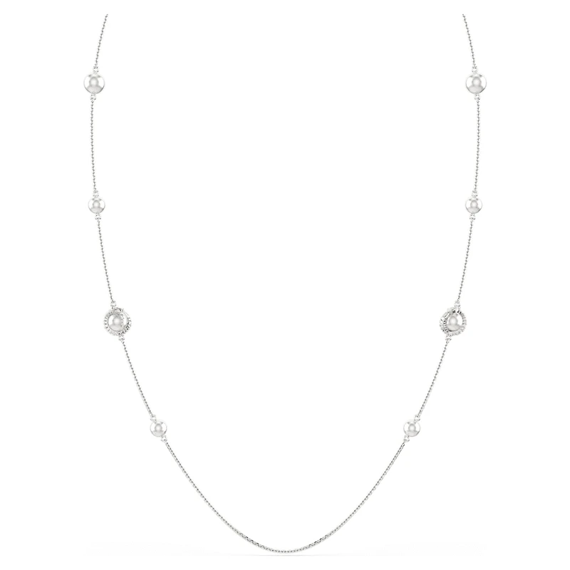 Snake strandage, Crystal pearl, Mixed cuts, Year of the Snake, White, Rhodium plated by SWAROVSKI