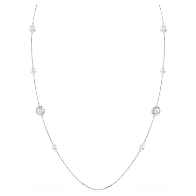 Snake strandage, Crystal pearl, Mixed cuts, Year of the Snake, White, Rhodium plated by SWAROVSKI
