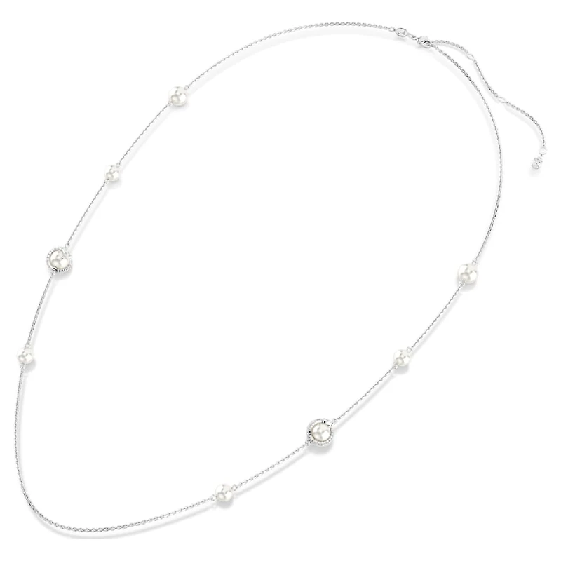 Snake strandage, Crystal pearl, Mixed cuts, Year of the Snake, White, Rhodium plated by SWAROVSKI