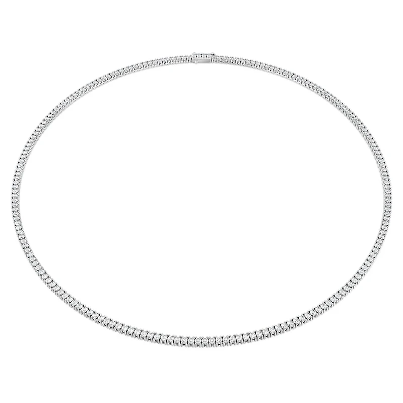 Eternity necklace, Lab-grown diamonds 7 ct tw, Round shape, 14K white gold by SWAROVSKI