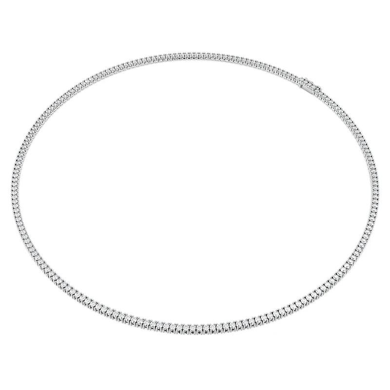 Eternity necklace, Lab-grown diamonds 7 ct tw, Round shape, 14K white gold by SWAROVSKI