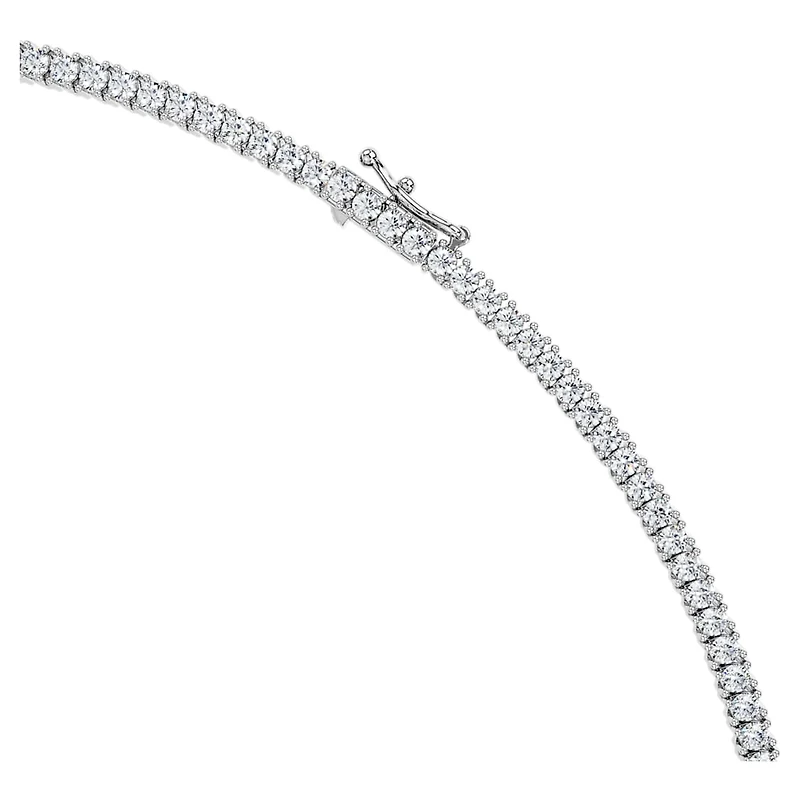 Eternity necklace, Lab-grown diamonds 7 ct tw, Round shape, 14K white gold by SWAROVSKI