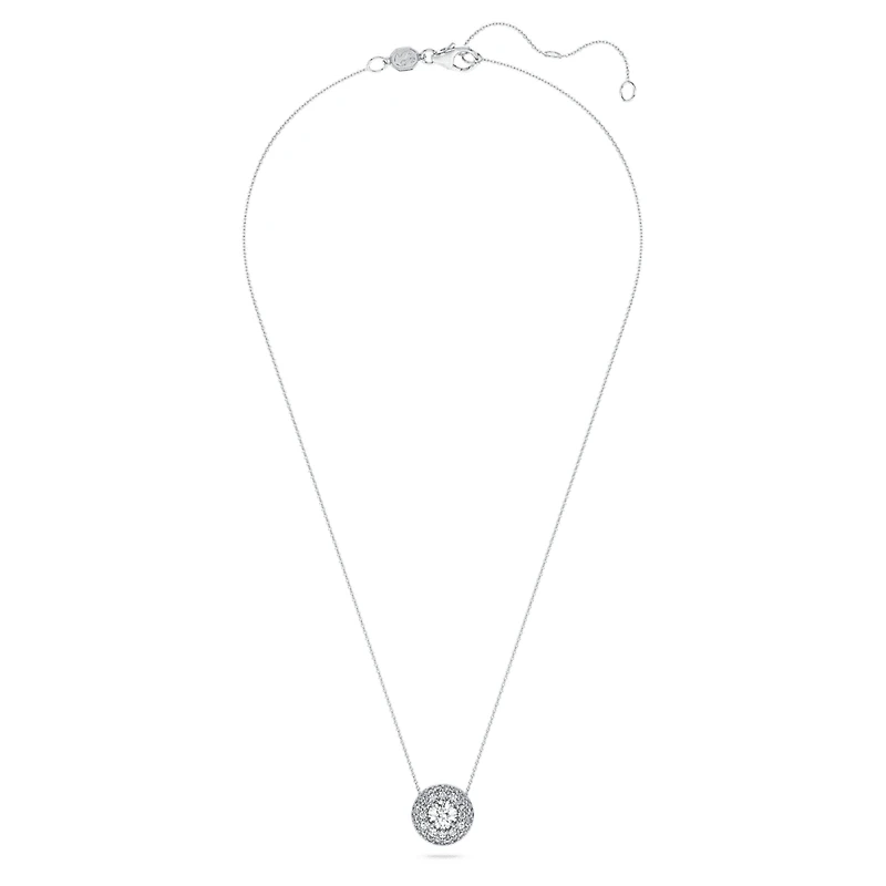 Eternity halo solitaire pendant, Lab-grown diamonds 2 ct tw, Round shape, 14K white gold by SWAROVSKI