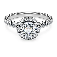 Eternity halo solitaire ring, Lab-grown diamonds ct tw, Round shape