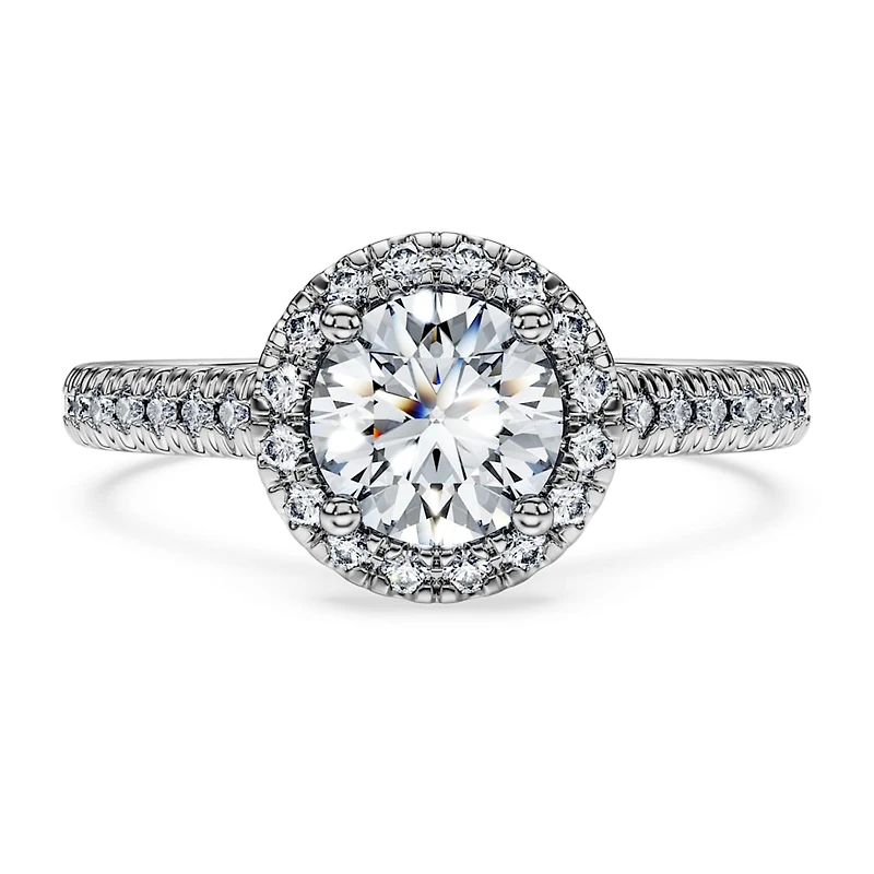 Eternity halo solitaire ring, Lab-grown diamonds ct tw, Round shape