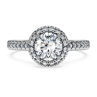 Eternity halo solitaire ring, Lab-grown diamonds ct tw, Round shape