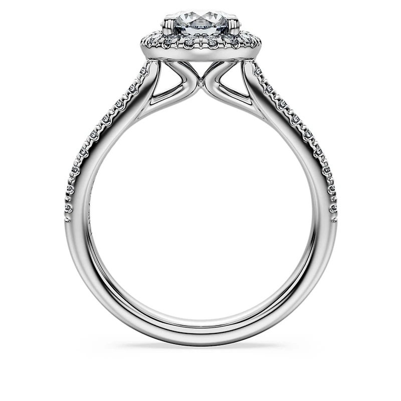 Eternity halo solitaire ring, Lab-grown diamonds ct tw, Round shape