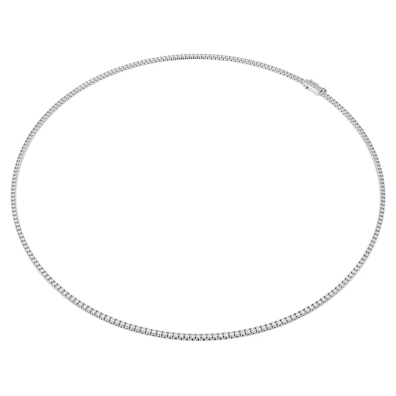 Eternity Tennis necklace, Lab-grown diamonds 3 ct tw, Round shape, 14K white gold by SWAROVSKI