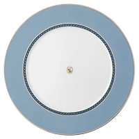 Signum dinner plate, Porcelain, Blue by SWAROVSKI