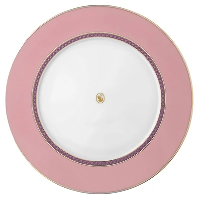 Signum dinner plate, Porcelain, Pink by SWAROVSKI