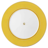 Signum dinner plate, Porcelain, Yellow by SWAROVSKI