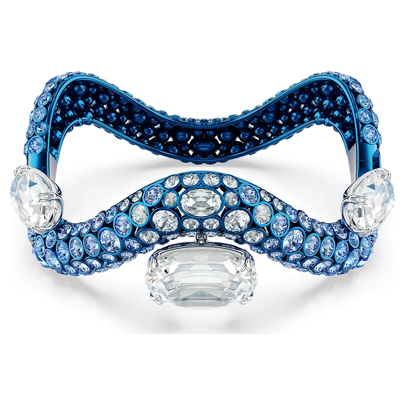 Sublima bangle, Mixed cuts, Blue, Blue finish by SWAROVSKI