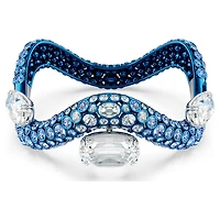 Sublima bangle, Mixed cuts, Blue, Blue finish by SWAROVSKI