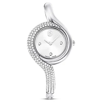 Dextera asymmetric watch, Swiss Made, Metal bracelet, Silver tone, Stainless Steel by SWAROVSKI
