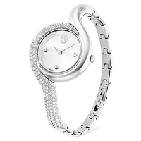 Dextera asymmetric watch, Swiss Made, Metal bracelet, Silver tone, Stainless Steel by SWAROVSKI